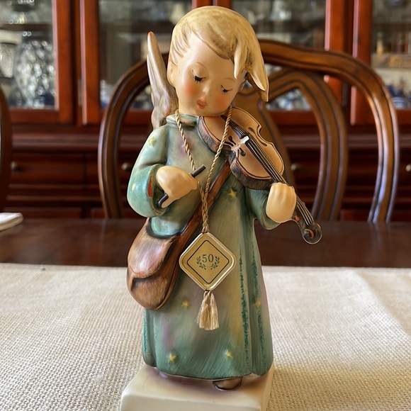 Vintage Hummel Goebel Ceramic Celesial Musician Playing Violin Figurine 7” - Picture 11 of 13